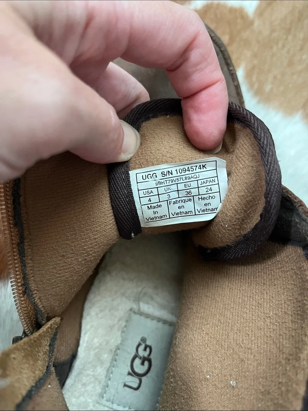 UGG Brown Suede Ankle Boots with Yellow Accent Laces